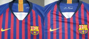 Maglia del Barcellona replica contro originale